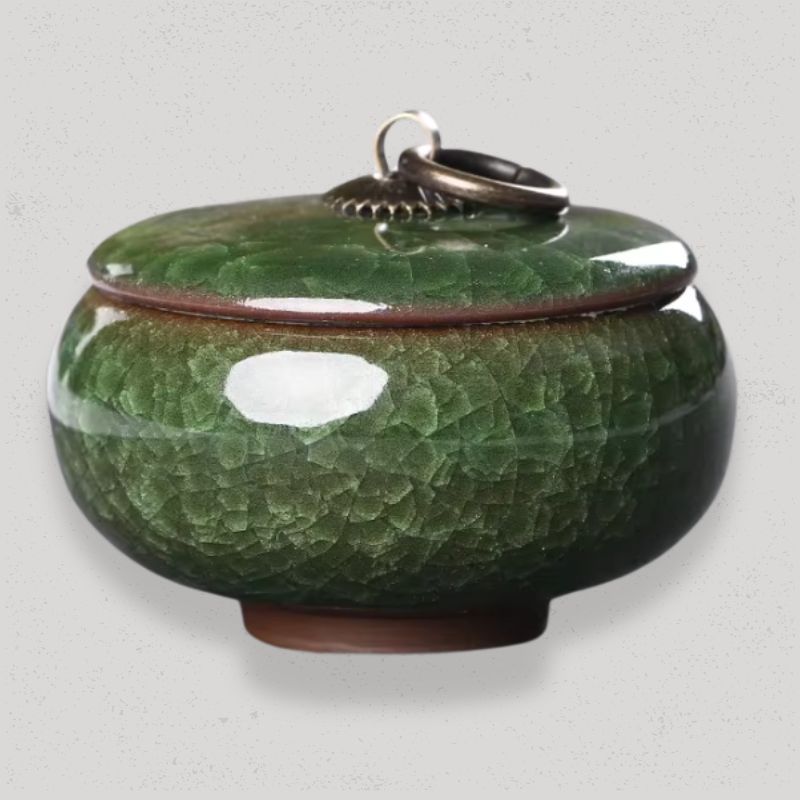 Boîte à Thé en Vrac Céramique | CeramiTea Vert Foncé