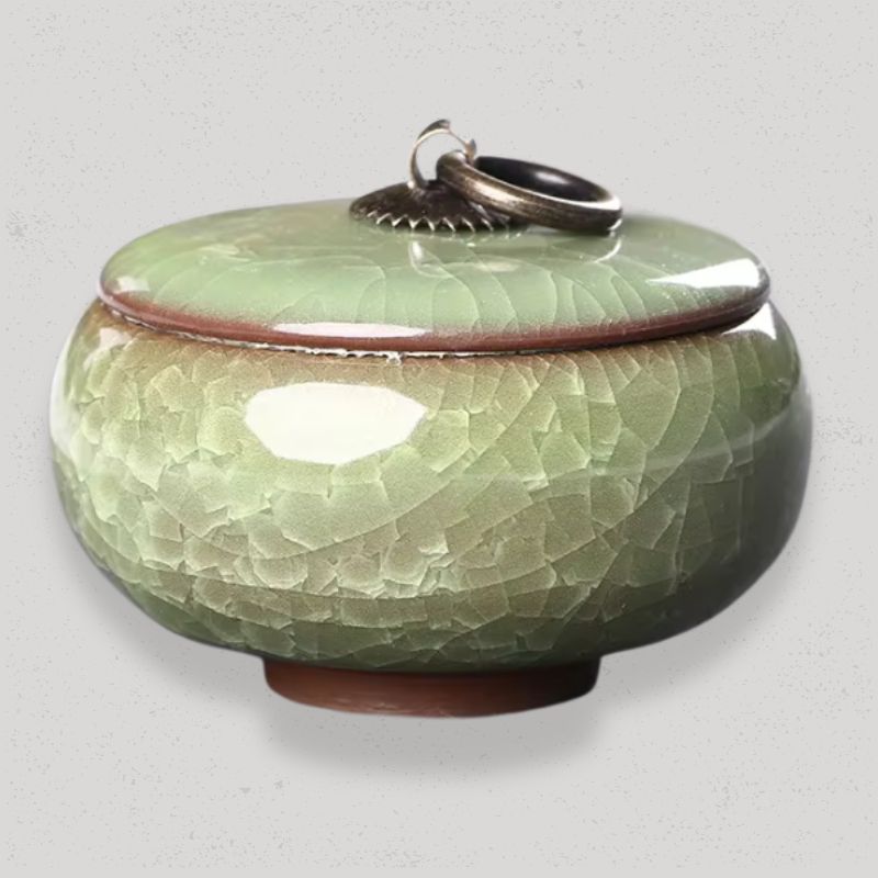 Boîte à Thé en Vrac Céramique | CeramiTea Vert Pale