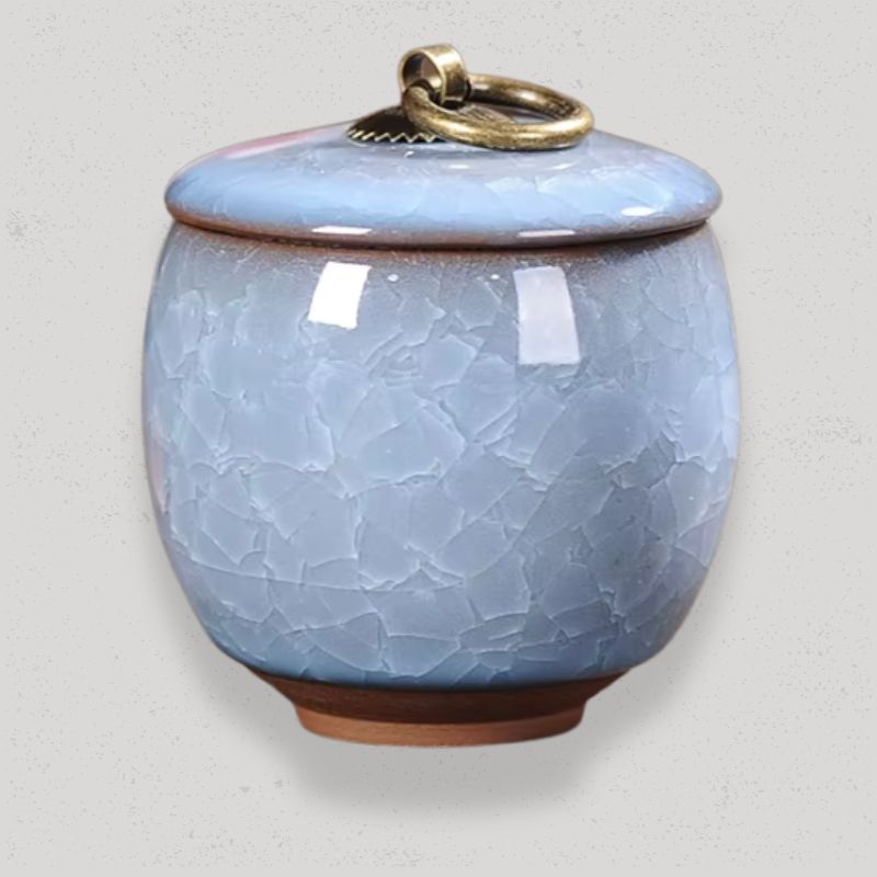 Boîte à Thé Japonaise Céramique | ThéaCyl Bleu Pastel
