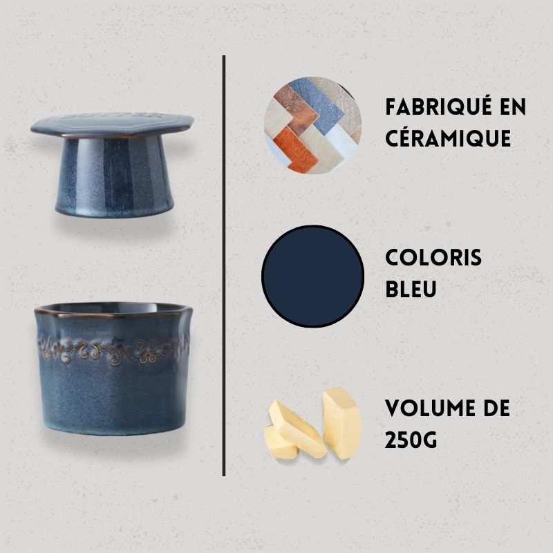 caractéristiques beurrier à eau 250g