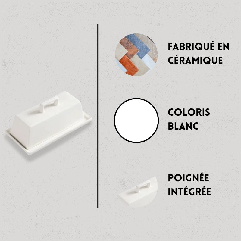 caractéristiques beurrier blanc design