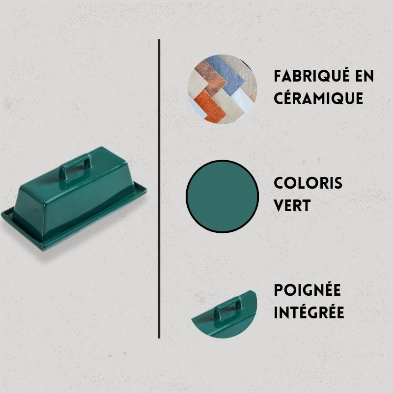 caractéristiques beurrier design vert