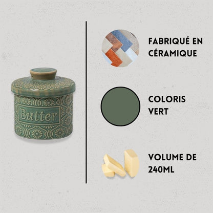 caractéristiques beurrier céramique vintage