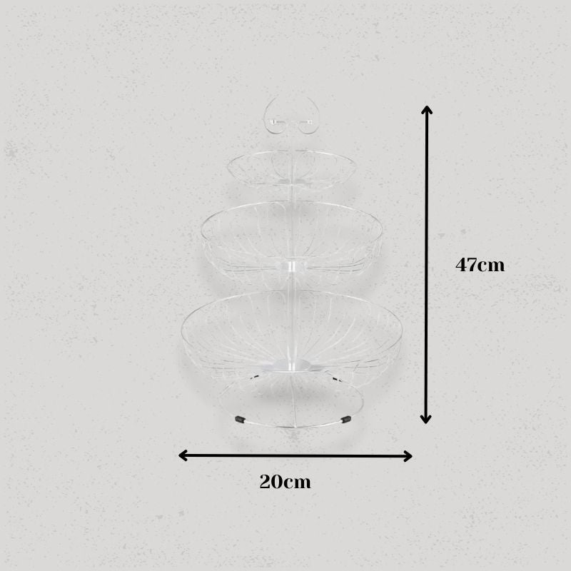 taille corbeille à fruits 3 niveaux blanc
